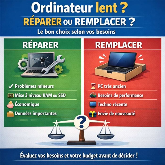 Ordinateur lent : réparer ou remplacer ? Guide pour bien choisir