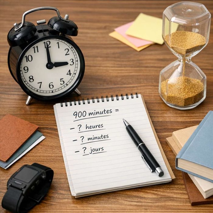 900 minutes sans calculatrice : conversion simple et rapide